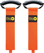 Easy-Carry Wrap-It Storage Straps - 28” (2-Pack) Blaze Orange – Heavy-Duty Hook and Loop Cord Carrying Strap, Hanger, and Organizer with Handle for Pool Hoses, Garden Hoses, Cords, Cables and More