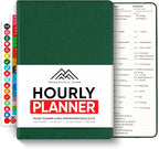 Hourly Planner & Appointment Book (8.5” x 11”) - Premium Hourly Planner with Daily Schedule & 30-Minute Time Slots for Better Time Management by PRODUCTIVITY STORE (A4, Green)