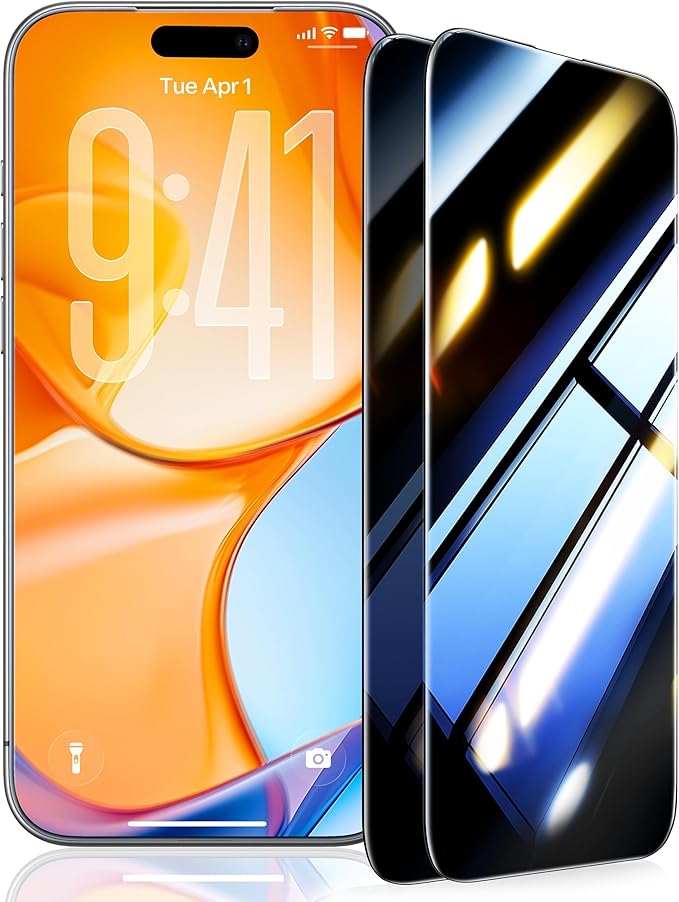UltraGlass TOP 9H+ Armor for iPhone 17 Privacy Screen Protector [No.1 Military Grade Shatterproof] Privacy Screen iPhone 17 Tempered Glass [100% Anti-Spy] Longest Durable, 2 Pack