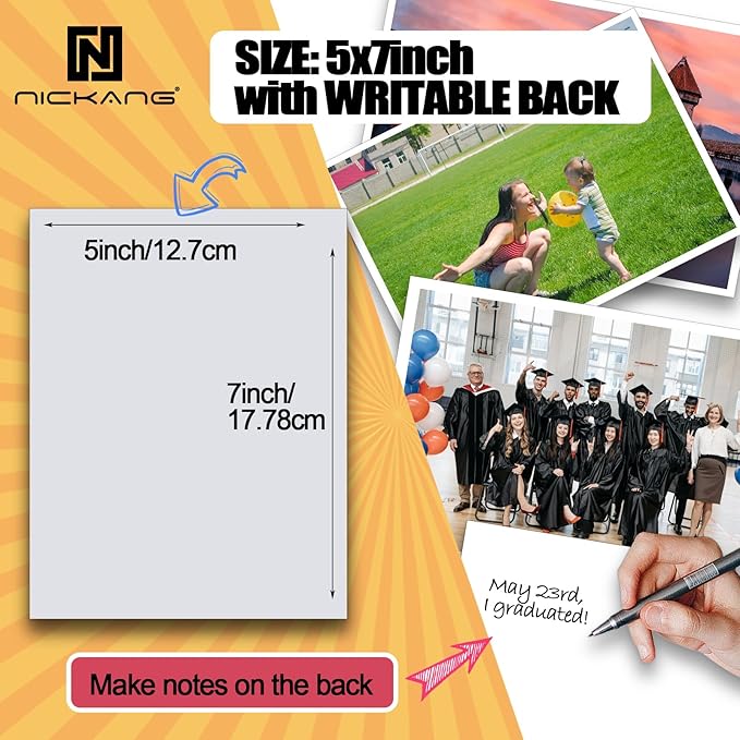NICKANG 5x7 Glossy Photo Paper, Total of 100 Sheets Bulk, 200 gsm, Photo Paper 5x7, Photo Printer Paper, Picture Paper for Printer, Inkjet Photo paper (50 Sheets/Pack x 2 Packs)