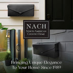 NACH Black Envelope Wall Mount Mailbox, Rust Resistant Metal Mailbox, Black Mailbox Wall Mount, Mailboxes for Outside Wall Mount, Outdoor Mailboxes, Wall Mailbox, 14.1 x 3.5 x 6 Inches, MB-6915BLK