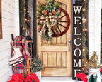 Tall Outdoor Welcome Sign for Front Door, 6ft Brown Welcome Sign,Rustic Tall Welcome Sign for Front Porch Decor, Farmhouse Welcome Porch Sign Wood Vertical Decor, Fall Porch Decor for The Home