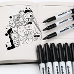 cloudriver Fine Tip Dry Erase Markers Black, 60 Pack Black Whiteboard Markers Bulk, Low-Odor, Ideal For School Office Home Use