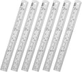 ZZTX Ruler Metal Straight Edge Stainless Steel Ruler 6 Inch Ruler Set Rulers Bulk 6 Pack