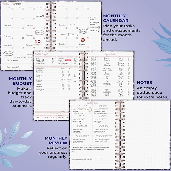 PLANBERRY Large Hourly Schedule Planner Premium – Undated Organizer for Productivity, Time Management & Budget, 8x10.4″ (Royal Blue)