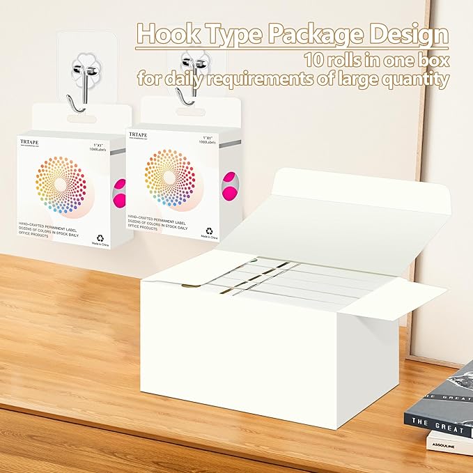 Fluorescent Pink 1 Inch Round Color Coding Dot Labels, 10 Rolls 10000 Dot Stickers in Dispenser Box - Permanent Adhesion, Vibrant Colors, Highly Visible
