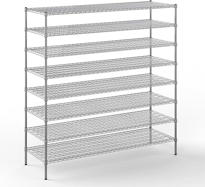 Regal Altair 24" Deep x 72" Wide x 74" Height Wire Shelving Kit | 8-Tier | NSF Commercial Storage Rack Unit