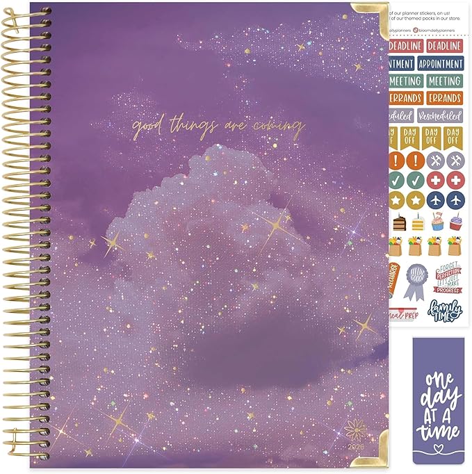 bloom daily planners HARDCOVER 2026 Planner (January to December) - 8.5” x 11” Weekly & Monthly Dated Agenda Organizer Book with Stickers & Tabs - Good Things Are Coming