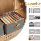 Tuza 2 Pack Storage Bins with Lids, Collapsible Closet Organizer Container, Fabric Organizer Box with Handles, Decorative Storage Boxes with Lids for Organizing Clothes, Blanket, Grey, Extra Large