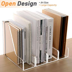 SANRUI Acrylic Magazine File Holders, Classroom Organization and Storage, Clear Bookend File Sorter, Desktop File Organizer 2-Pack
