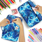 YOUSHARES Color Pencil Case 300 Slots - Oxford Colored Pencil Case with Zipper Holds 300 Colored Pencils or 200 Gel Pens for Prismacolor Colored Pencils & Gel Pen (Quicksand Blue)
