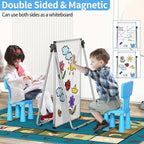 UIFER Double Sided White Board with Stand - 40x28 Portable Whiteboard Easel with Height Adjustable & 360° Rotation for Home Office Classroom, Standing Dry Erase Board for Presentation