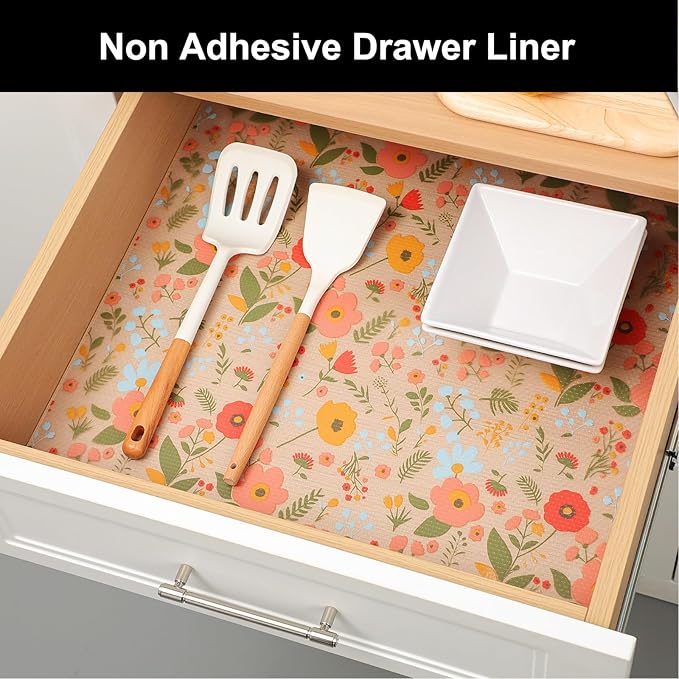 Cooyes Shelf Liner – Premium Non-Adhesive Cabinet & Drawer Liner for Kitchen – Waterproof Shelf Paper with Modern Pattern – Durable EVA Cabinet Mat – Easy to Cut （12" W x 240" L）