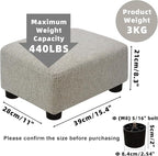 CAROLMADE Small Foot Stool Ottoman Footstool with Legs Under Desk Footrest for Living Room Bedroom and Office,Linen-Beige