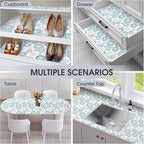 ALIUNI Drawer and Shelf Liner, Non-Slip Kitchen Cabinet Liners Non-Adhesive Thick Strong Grip Waterproof Washable Mats Protect Dresser Shelves Cupboard Bathroom Cabinets, Spiral, 12 in X 10 FT