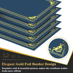 80 Packs Certificate Holders, Navy Blue Certificate Covers, Diploma Holders, Certificate Folders with Gold Foil Border for Letter Size 8.5" x 11" Certificates, Diploma, Documents, Award Cover