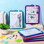 Outus 10 Pcs Dry Erase Mini White Boards Bulk 8.5 x 11'' Small Magnetic Whiteboard Double Sided Colored Writing Boards for Kids Students Locker Fridge(Clear Colorful)