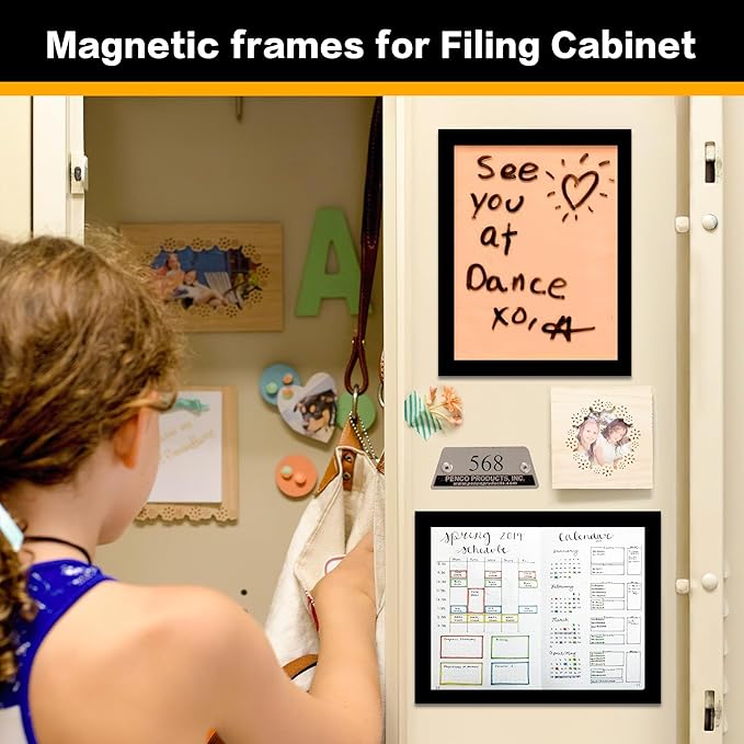 VAIIGO 5Pack Magnetic Frames for Refrigerator - 8.5 x 11 Magnetic Sign Holder, Magnetic Paper Holder Document Holder for Fridge, Metal, Whiteboard Surface - Magnetic Picture Frame Poster Frame