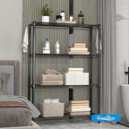 Guan River 4-Shelf Adjustable Metal Shelf Wire Shelving Unit Storage Rack Display Shelf for Office,Kitchen,Bedroom,Bathroom,Laundry,Pantry Basement,Garage(Black,36" L x 14" W x 54" H)