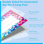 40PCS Desk Nameplates, Double Sided PET Film Confetti Desk Name Tags Erasable & Reusable Traditional Manuscript Name Plate Classroom Decoration for School Student (10” x 2.8”)