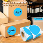 3 Inch Round Color Coding Labels (500 per Roll) - Colored Dot Stickers Round Labels for Inventory, Warehouse, Office Organizing - Sky Blue Circle Stickers