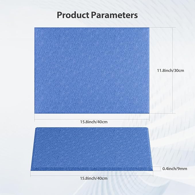 Amantech 12 Pack Acoustic Panels Self Adhesive Sound Proof Foam, High Density Sound Acoustic Panel, 16X12X0.4 Inch 4:3 Rectangle Panels in Home, Office, Reccording Room, Studio,and more(Sky Blue)