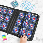 GEAoffice Side Loading 9 Pockets Top Loader Binder Holds 324 Cards, Waterproof PU Leather Trading Card Binder for Toploader, Card Collection Album Folder for MTG, TCG, Sports Cards, Green