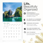 RED EMBER Asian Destinations 2026 Wall Calendar 12 Month | 12" x 24" Open | Thick & Sturdy Paper | Holiday Gift | Travel Calendar 2026