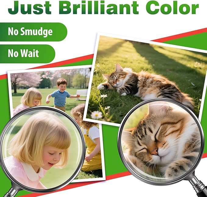 Uinkit 40 Sheets Bright White Single Sided Glossy Photo Paper 8.5x11 Letter Size 180gsm 48lb Instant Dry Dye Inkjet Paper, Smudge Resistant Professional Printing Papers for Home/Office Trial Use