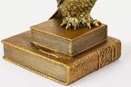 MXARLTR Decorative Owl Bookends, Book Ends for Shelves, Vintage Resin Bookends with Anti-Slip Base for Books Lovers Home Office Decor Book Holder (Gold)