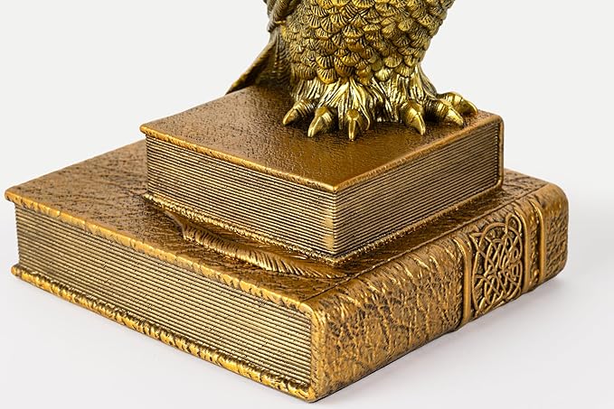 MXARLTR Decorative Owl Bookends, Book Ends for Shelves, Vintage Resin Bookends with Anti-Slip Base for Books Lovers Home Office Decor Book Holder (Gold)