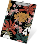 APIILVPQ Boho Clipboard，Floral Clipboards with Low Profile Clip for Office School Use, Botanical Wooden Clip Boards for Nurses Teachers Students - A01