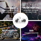 LYSIAN High Fidelity Concert Ear Plugs for Music- 2 Pairs Reusable Musicians Earplugs for Noise Cancelling, Concert Festivals, Drummers, DJS, Raves, Games -23dB