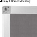 BoardsPlus Gray Felt Bulletin Board, 36" x 48", Wall Mounted Self-Healing Pin Board with Aluminum Frame, Affordable Felt Vision Board for Home, Office, Dorm & Classroom