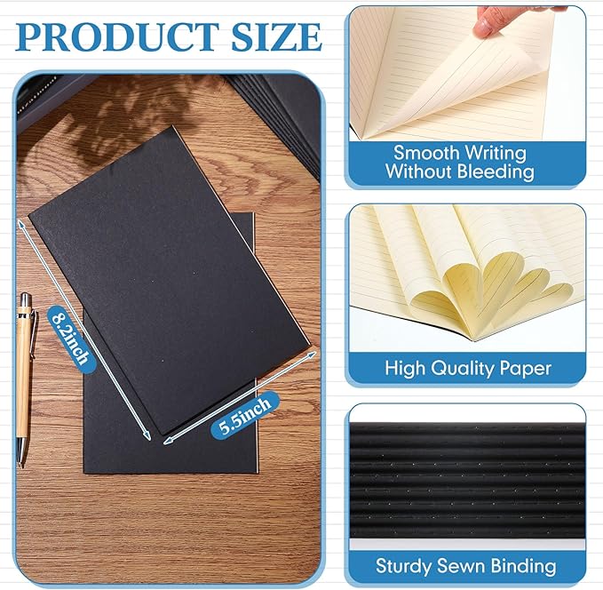 Mimorou 100 Pcs Journals Notebooks Bulk - Kraft Softcover A5 Small Notebooks 5.5 Inch x 8.3 Inch Notepads with 60 Page 30 Sheet for Writing Sketch Travel Office Supplies(Multicolor,Lined)