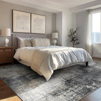GENIMO Washable Area Rugs for Living Room, 8x10 Modern Non Slip Rugs, Low Pile Lightweight Soft Print Rug for Bedroom, Dining Room, Home Office, Washed Livid