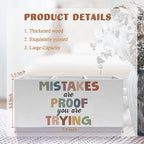 Exqcom Boho Mental Health Pen Pencil Holder, Therapy Office Decor, Mistakes Are Proof That You Are Trying Pencil Pen Holder Organizer for Classroom Therapist Counselor Office Desk Accessories