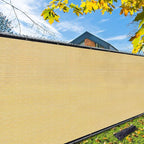 iCover 4x25ft Privacy Screen Fence, Outdoor Fencing Panels, Garden Windscreen Mesh Shade Sail Net Barrier, Include Reinforced Bindings and Brass Grommets Cable Zip Ties,Sand