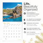 RED EMBER Bucket List Destinations 2026 Wall Calendar 12 Month | 12" x 24" Open | Thick & Sturdy Paper | Holiday Gift | World Travel Calendar 2026