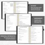 SUNEE End of Life Planner - I‘m Dead Now What Planner, Large Print Spiral-Bound Estate Organizer with Tabs for Seniors & Family. Covers Final Wishes, Passwords & Funeral Planning.A5 (6.4”x8.5“),Black