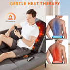 comrelax Back Massager with Heat, Seat Massager with 8 Powerful Vibration Motors, Portable Massage Chair Pad for Office Home Use, Gift for Men/Women/Family/Friends