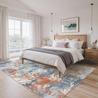 GENIMO Washable Rugs 8x10 Area Rugs for Living Room Bedroom, Modern Lightweight Rug Ultra Soft Indoor Area Rugs 8x10 for Dining Room, Low Pile Carpet with Non Slip Backing, Blue Red