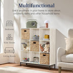 Best Choice Products 9-Cube Bookshelf, 3-Tier Wood Storage Bookcase W/Legs, 11in Shelf Opening, Cube Organizer, Living Room, Office, Nursery - Whitewash