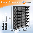 Kuntine.B Wall File Organizer (Black, 7 Tier 2 Pack)