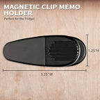 10 Magnetic Memo Holders Set - Large Clip, Plastic - Black