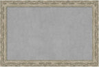 Amanti Art Silver Framed Magnetic Board 24x36 Large Vision Board for use with Magnets, 100% Metal Sheet to Display Items as Office Decor or for Home Organization in mudroom, Kitchen or Kids Room