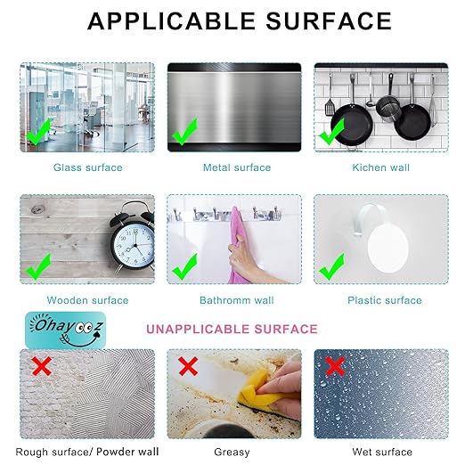 Ohayooz® Extra Strong Double Sided Tape Heavy Duty Removable 10FT, Clear Sticky Nano Adhesive Wall Tape for Hanging Picture, Poster, Carpet, Photo Deco