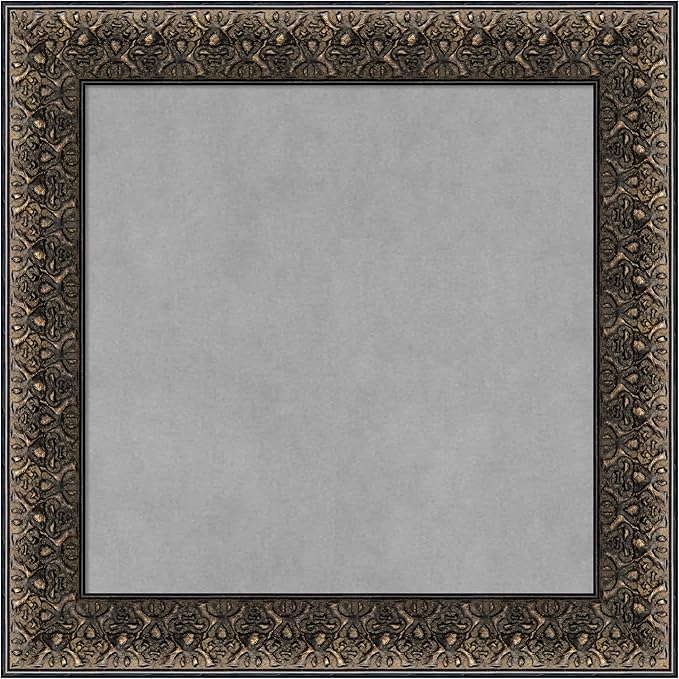 Amanti Art Black Framed Magnetic Board 21x21 Small Vision Board for use with Magnets, 100% Metal Sheet to Display Items as Office Decor or for Home Organization in mudroom, Kitchen or Kids Room