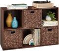 Best Choice Products 6-Cube Storage Organizer, 13.5in Shelf Opening, Bookcase, Display Shelf, Customizable w/ 3 Removable Back Panels – Walnut