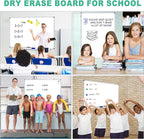 H-Qprobd Large Dry Erase White Board 4' x 3' Magnetic Whiteboard 48"x36" Aluminum Presentation Whiteboard with Long Pen Tray, 6 Markers, 2 Erasers &12 Magnets